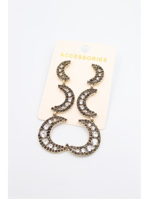 İsmiyle Al Ay Küpe - Siyah