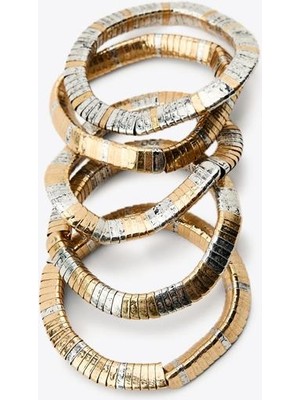 İsmiyle Al Çoklu Lastkli Bilezik - Altın