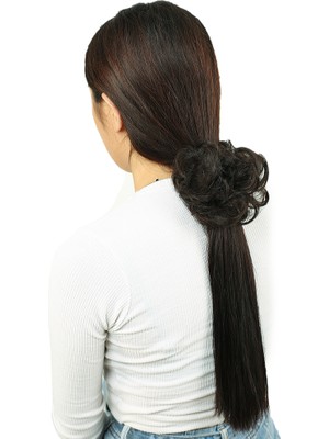 Aesco Lı Lastikli Topuz Toka / Kahverengi