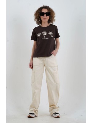 Zelish My Sister Naturel Kontrast Dikişli Jean Pantolon