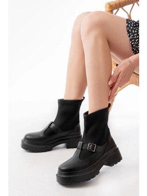 236-2034 Siyah Streç Günlük Kadın Bot