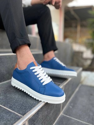 Kb-Dx2 Kuback Mavi Deri Günlük Erkek Ayakkabı