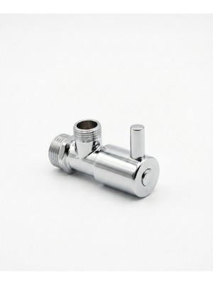 Enalburumtr Vakumlu 3/8 Aç Kapa Çubuk Kol Taharet Musluk / Ara Musluk Pirinç Krom Kaplama