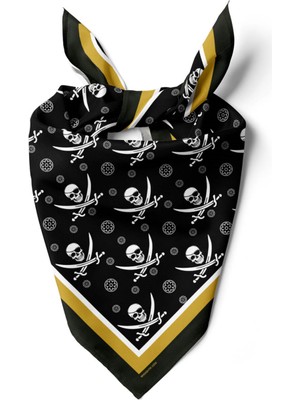 F89 Kadın Kurukafa Desenli 50X50 Bandana Hyl DG01552-22