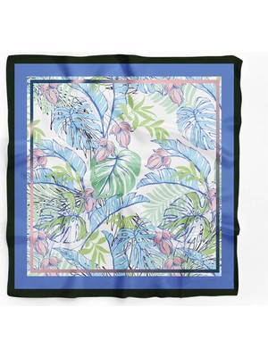 A100 Kadın Yeşil Yaprak Desenli 50X50 Bandana Hyl DG01349-22