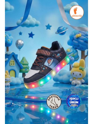 Albishoes Erkek Kız Çocuk Bebek Yazlık Hafif Rahat Yumuşak Taban Cırtlı Işıklı Sneaker Spor Ayakkabı