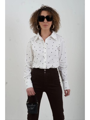 Zelish My Sister Ekru Puantiye Gömlek