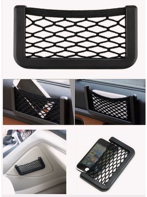 Mucit Home Araç Içi Telefon Tutucu Torpidoya Yapışan File/ Araba Karavan Düzenleyici Organizer File