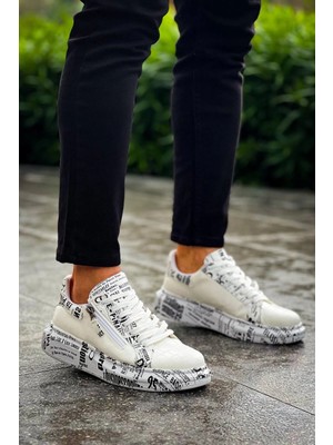 Kb-02  Kuback Bağcıklı Crocodile Beyaz Gazete Günlük Erkek Ayakkabı