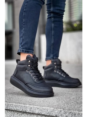 KB-0994  Kuback Siyah Cilt  Siyah  Yüksek Taban  Erkek Bilek Bot