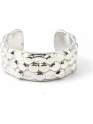 Jaida Moda Gümüş Renk Top Işlemeli Sıkıştırma Deliksiz Kıkırdak Küpe – Orbital Ear Cuff