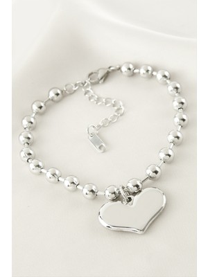 Bijuteri Net Kalp Çelik Bileklik