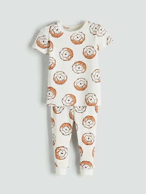 Lc Waikiki Yeni Sezon Bisiklet Yaka Baskılı Erkek Bebek Pijama Takım