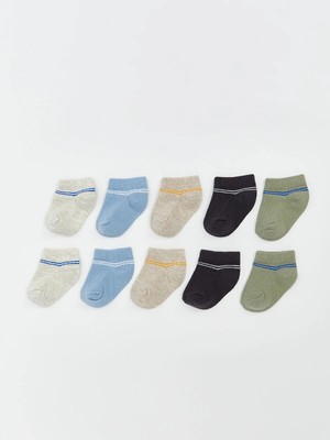 Lc Waikiki Yeni Sezon Çizgili Erkek Bebek Patik Çorap 10'lu