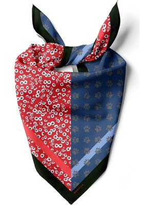 Z69 Kadın Mavi Pati Desenli 50X50 Bandana Hyl DG01446-22