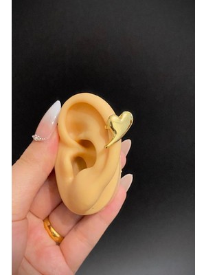 Jaida Moda Kalp Figürlü Deliksiz Sıkıştırmalı Çelik Ear Cuff Kıkırdak Küpe