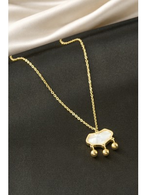 Bijuteri Net Kalp Sedef Çelik Kolye