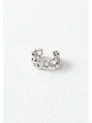 Jaida Moda Gümüş Renk Kelebek Tasarım Sıkıştırma Deliksiz Kıkırdak Küpe