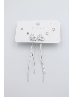 İsmiyle Al Çoklu Set Küpe - Gümüş