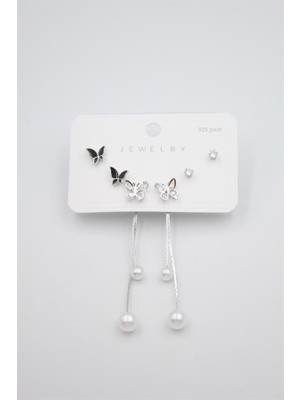 İsmiyle Al Çoklu Set Küpe - Gümüş