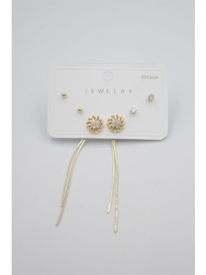 İsmiyle Al Çoklu Set Küpe - Altın