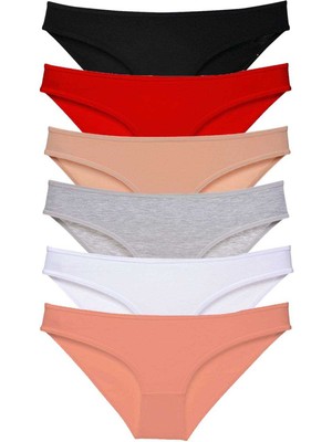 İsmiyle Al 6 Adet Süper Eko Set Likralı Kadın Slip Külot Renk 1