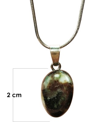 İsmiyle Al Turmalin Doğal Taşı Zincirli El Yapımı Kolye Uç: 2 cm Zincir: 20 cm Kutulu