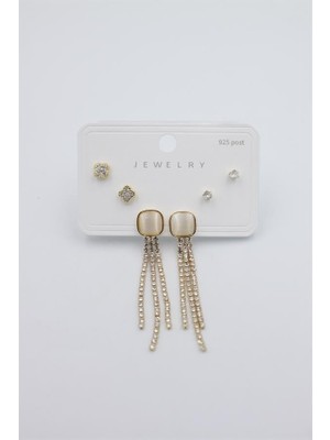 İsmiyle Al Çoklu Set Küpe - Altın