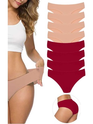 İsmiyle Al 8 Adet Kadın Dikişsiz Lazer Kesim Esnek Iz Yapmayan Külot S6