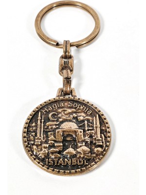 Moncuk Design Antik Bronz Ayasofya (Hagia Sophia) Figürlü Metal Anahtarlık – Istanbul’un Tarihi ve Ruhunu Taşıyan Özel Tasarım