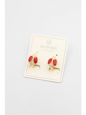 İsmiyle Al Uğur Böceği Küpe - Altın