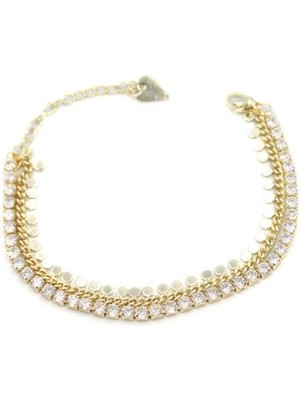 İsmiyle Al Pullu Su Yolu Bileklik - Altın