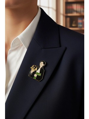 Jaida Moda Kadın Avukat Meslek Broşu – Unisex Pirinç, Zarif ve Profesyonel Tasarım