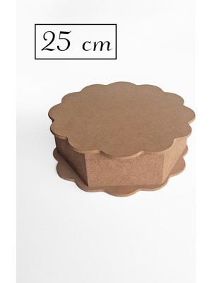 Yegane Concept Ham Mdf, Boyanabilir, Menteşe Kapaklı, Papatya Kutu, 25 cm