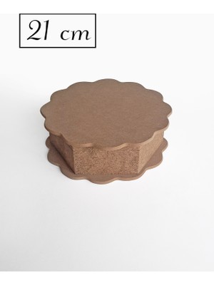 Yegane Concept Ham Mdf, Boyanabilir, Menteşe Kapaklı, Papatya Kutu, 21 cm