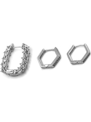 İsmiyle Al 3'lü Halka Küpe - Gümüş