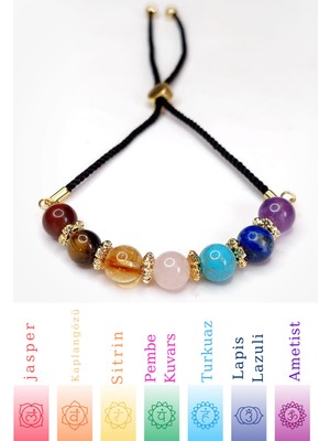 Herkimer Doğaltaş Orijinal Doğaltaş 7 Çakra Mıknatısı Bileklik