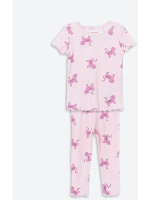 Lc Waikiki Yeni Sezon Bisiklet Yaka Baskılı Kız Bebek Pijama Takım