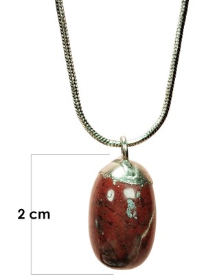 İsmiyle Al Kantaşı Doğal Taşı Zincirli El Yapımı Kolye Uç: 2 cm Zincir: 20 cm Kutulu