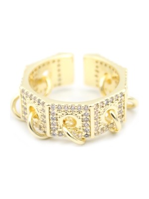 İsmiyle Al Halkalı Yüzük - Altın