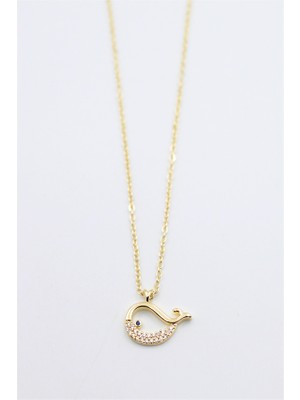 İsmiyle Al Balina Kolye - Altın