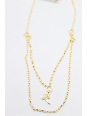 İsmiyle Al Dorika Zincir Melek Kolye - Altın