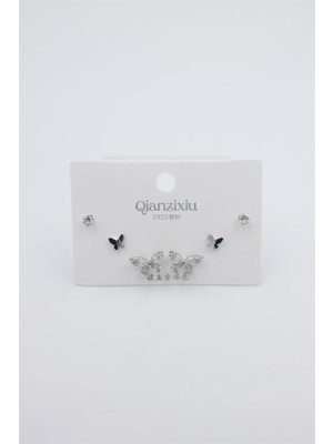 İsmiyle Al Çoklu Set Küpe - Gümüş