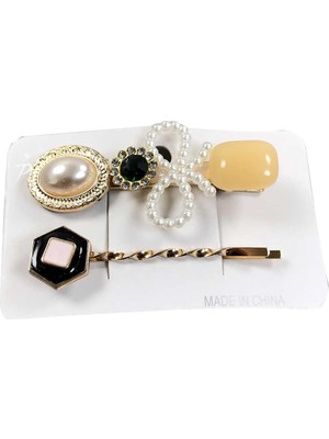 İsmiyle Al Krem Incili 2 Li Yan Tel Toka Seti - Trend Model 6cm