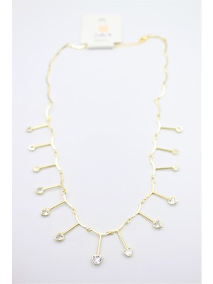 İsmiyle Al Kalp Sallantılı Kolye - Altın