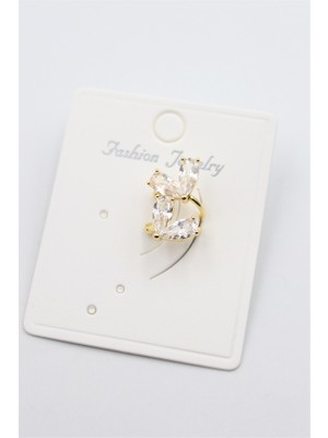 İsmiyle Al Taşlı Kıkırdak Küpe - Altın