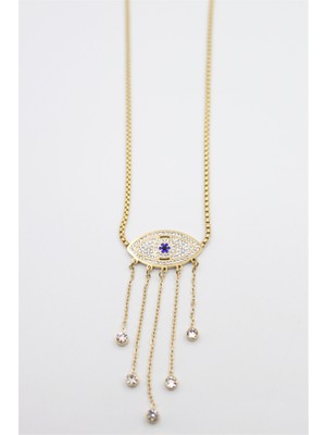 İsmiyle Al Göz Kolye - Altın