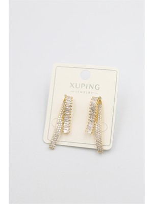 İsmiyle Al Baget Taşlı Küpe - Altın