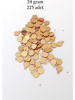 İsmiyle Al Oya Abiye Bileklik Kolye Pleksi Metalik Plastik Pul Altın Renk 24 Gram 225 Adet - BNC553