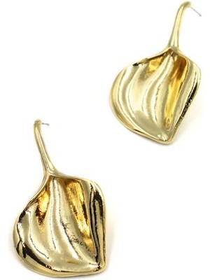 İsmiyle Al Metal Yaprak Küpe - Altın